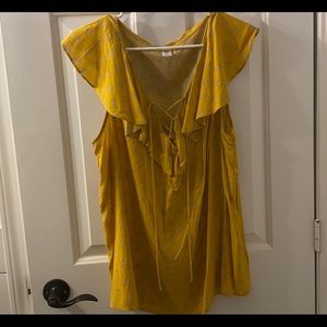 Yellow floral print top